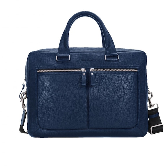 Mens Briefcase Blue Messenger Bag Genuine Leather Laptop | Etsy