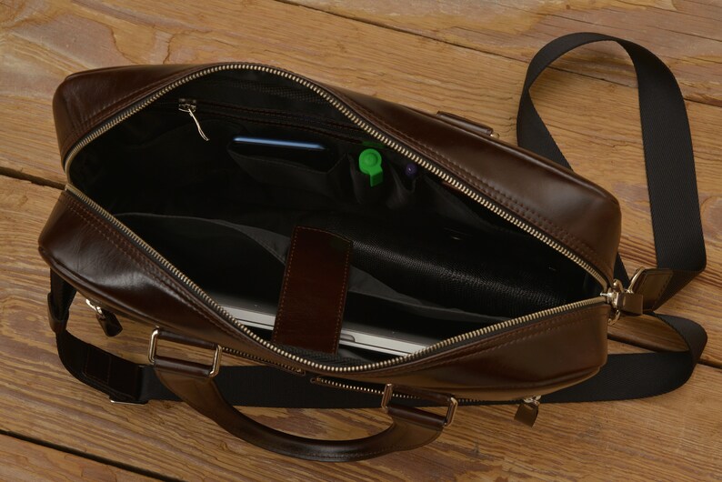 Leather briefcase men urban bag Lawyer briefcase Brown leather Etsy