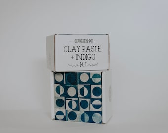 Clay Paste + Natural Indigo Dye Kit: For Use With Indigo Dye, Organic, Easy, Sustainable, Just Add Hot Water!