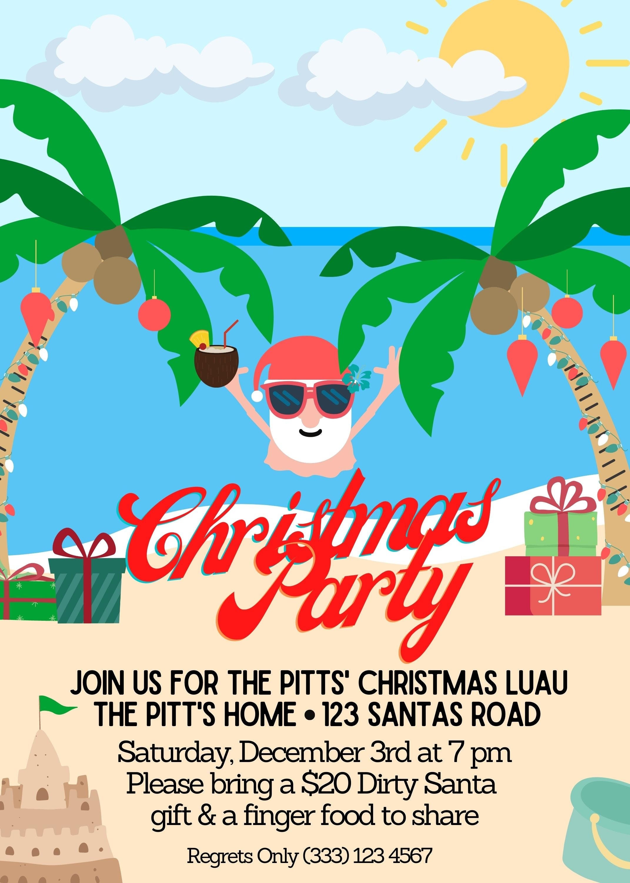 Christmas Luau Christmas Party Luau Hawaiian Christmas Etsy