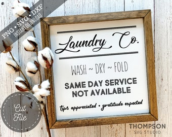 Letrero de lavandería (archivos de corte SVG, DXF y PNG), letrero de granja, archivo Silhouette Cameo y archivo Cricut