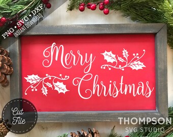 SVG DXF PNG Archivos de corte, Archivos de corte Svg, Feliz Navidad Svg, Rustic Christmas Sign Cut File, Farmhouse Sign Cut File, Cricut File