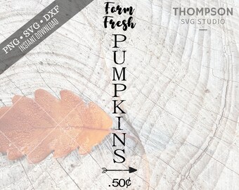 SVG DXF PNG Archivos de corte, signo de calabaza Svg, otoño rústico, archivo de corte de signo de granja, archivo Cricut