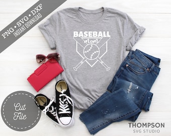 Archivo SVG de corte de mamá de béisbol: Diseño de camiseta para el día del juego (descarga digital)