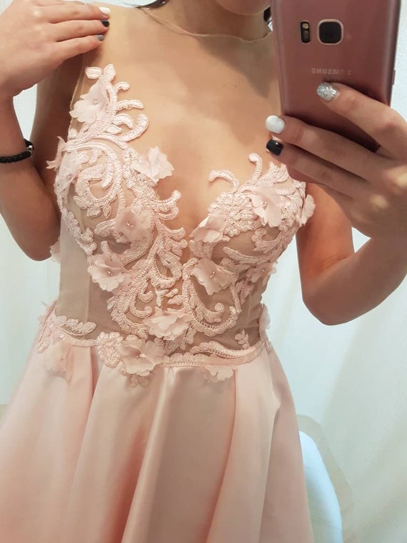 light pink short dress