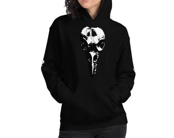 Raven Skull Unisex Hoodie | Winter Hoodie | Pouch Hoodie | Skull Hoodie