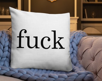Fuck Pillow | Curse Word Pillow | Inspirational Home Decor | Two-toned Pillow | Half Black Half White Pillow
