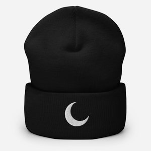 Moon Cuffed Beanie | Crescent Beanie | Winter Hat | Gothic Witch Beanie