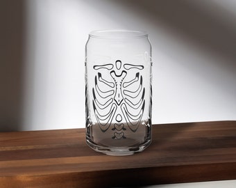 Rib-Cage Halloween Can-Shaped Glass | Halloween Coffee Cup