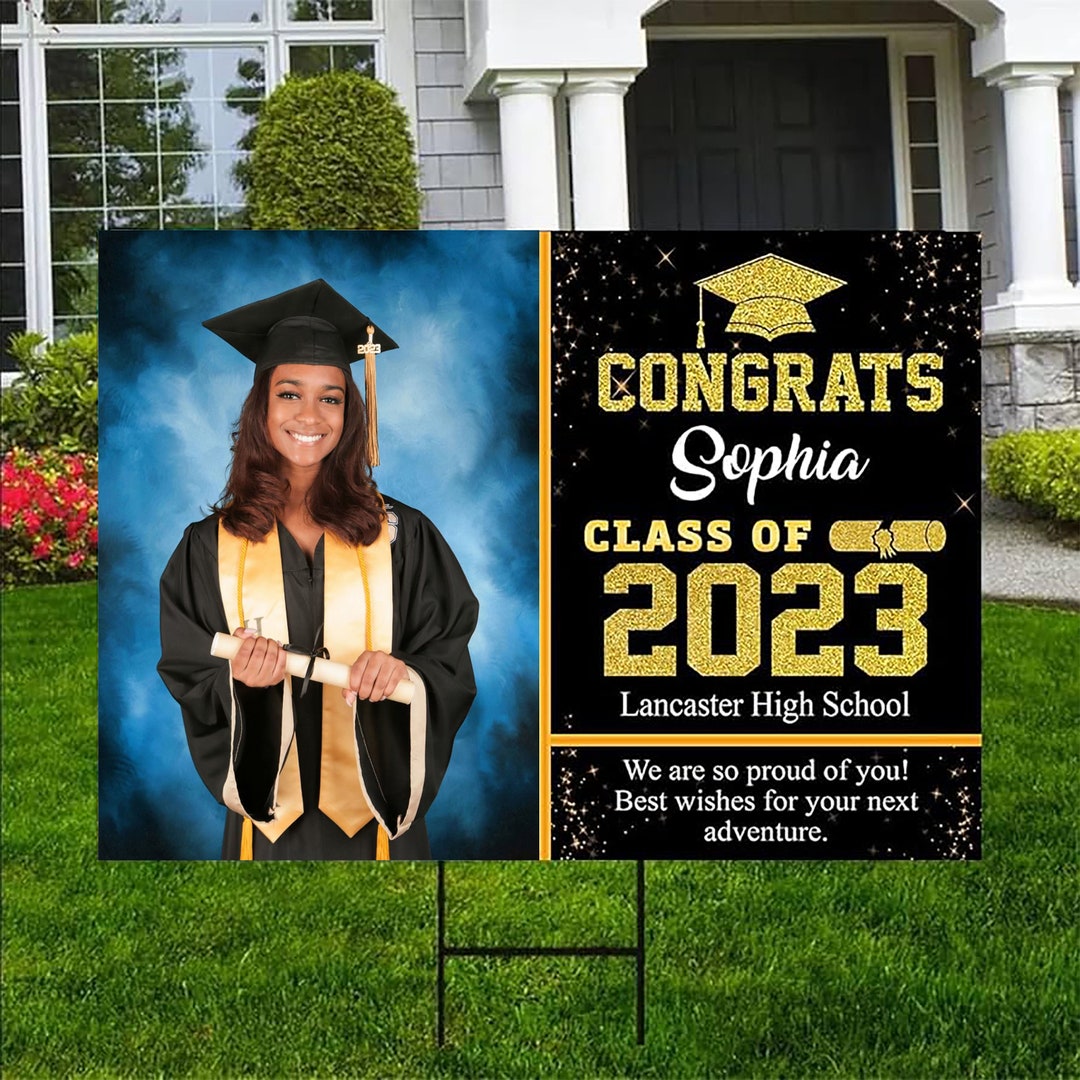 Graduation Yard Sign physical Product H Frame for Yard Sign Included ...