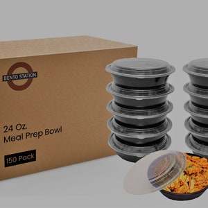 150 Count 32oz Salad Bowls To-Go with Lids Clear Plastic Disposable Containers