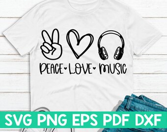 Download Peace Love Music Svg Etsy