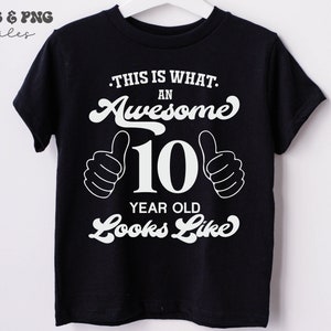 Voici à quoi ressemble un génial 10 ans svg, Dixième anniversairesvg, 10e anniversaire svg, Enfants anniversaire svg, Thumbs Up svg