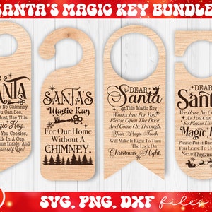 Pacote SVG de Chave Mágica do Papai Noel, Etiqueta SVG de Chave Mágica do Papai Noel, Enfeite de Chave Mágica
