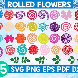 Rolled flower svg,Rolled paper flower svg,Paper flower svg,Paper flowers svg,Flower paper templates,Flower cut file