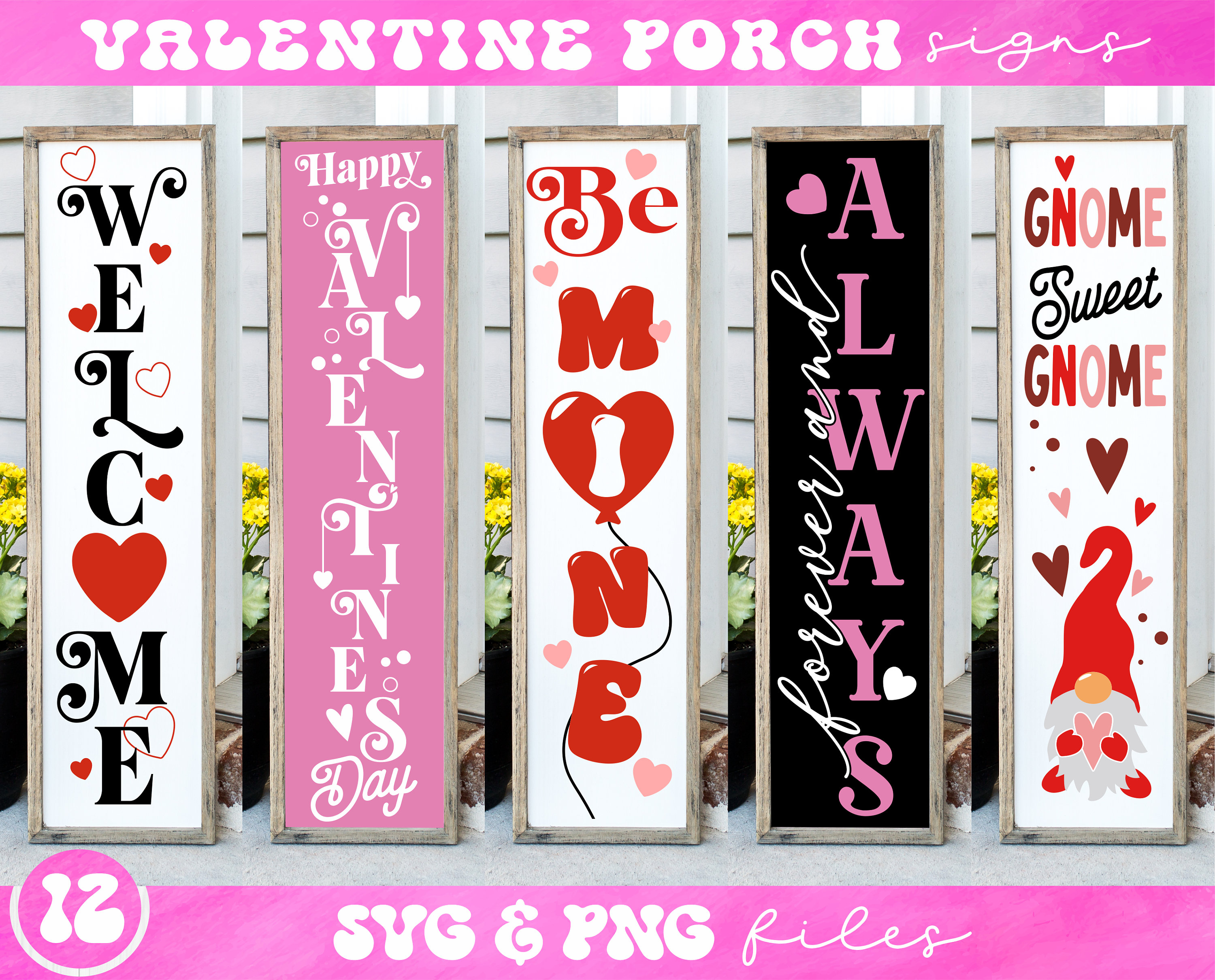 Valentine Porch Sign Svg Bundle Valentine's Day Porch Etsy