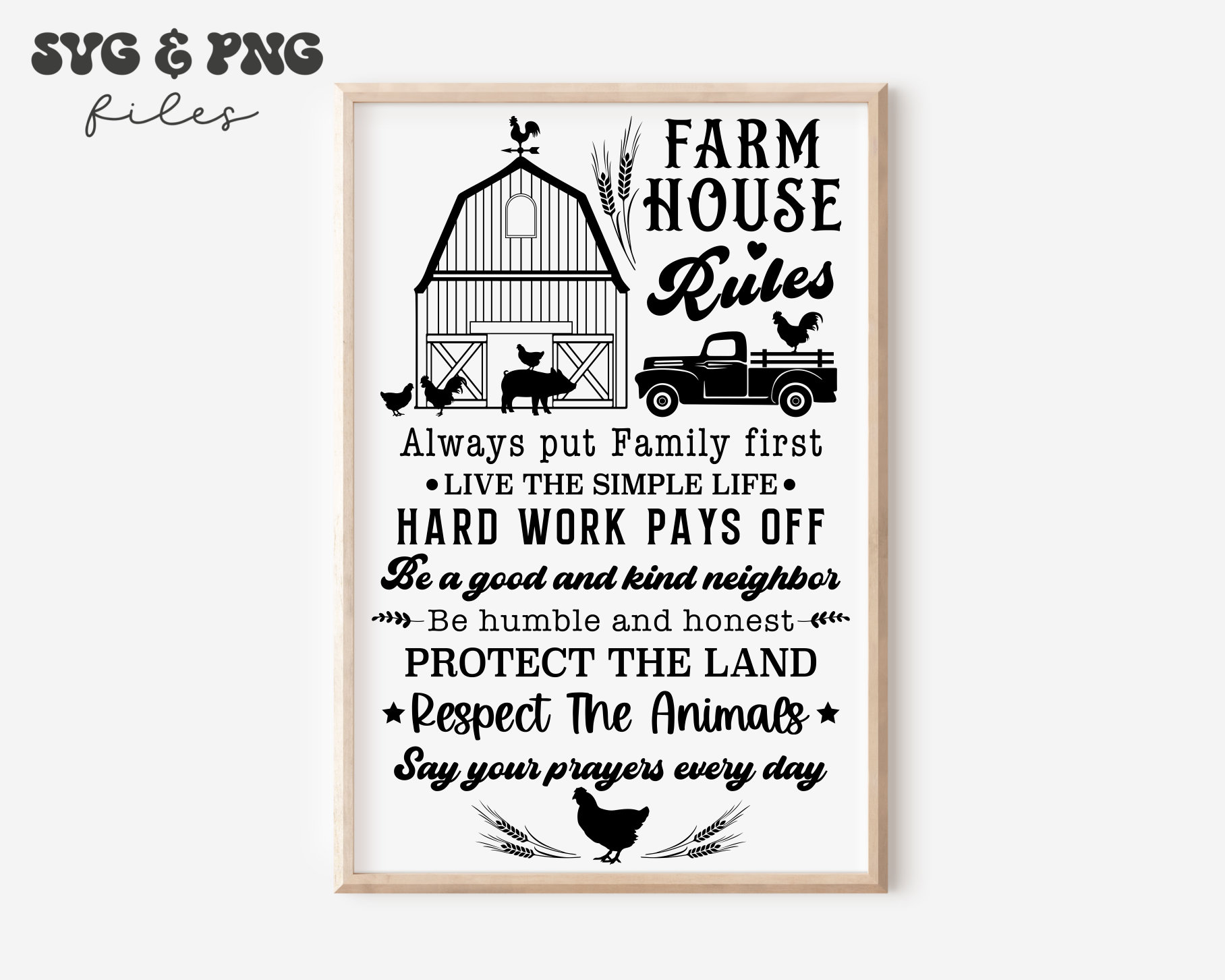 Farmhouse Rules SVG Farmhouse Sign Svg Farmhouse Home Decor Etsy Canada