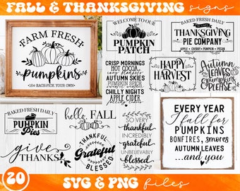 Fall Sign svg Bundle, Rustic Fall svg Signs, Thanksgiving sign svg, Farmhouse Autumn sign svg, Welcome to our Pumpkin Patch svg