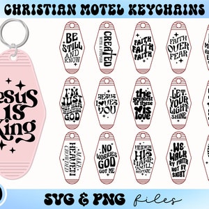 Bundle SVG de porte-clé motel chrétien, svg de porte-clé d'hôtel religieux, svg de porte-clé de verset de la Bible, Jésus disant svg