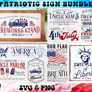 Bundle SVG signe patriotique de la ferme, signe du 4 juillet svg, svg de la fête de l'indépendance, signe rustique svg, svg God Bless America