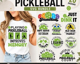 Pickleball SVG Bundle, Pickleball Shirt svg, Pickleball Player svg, Peace Love Pickleball svg, Pickleball is my Therapy svg