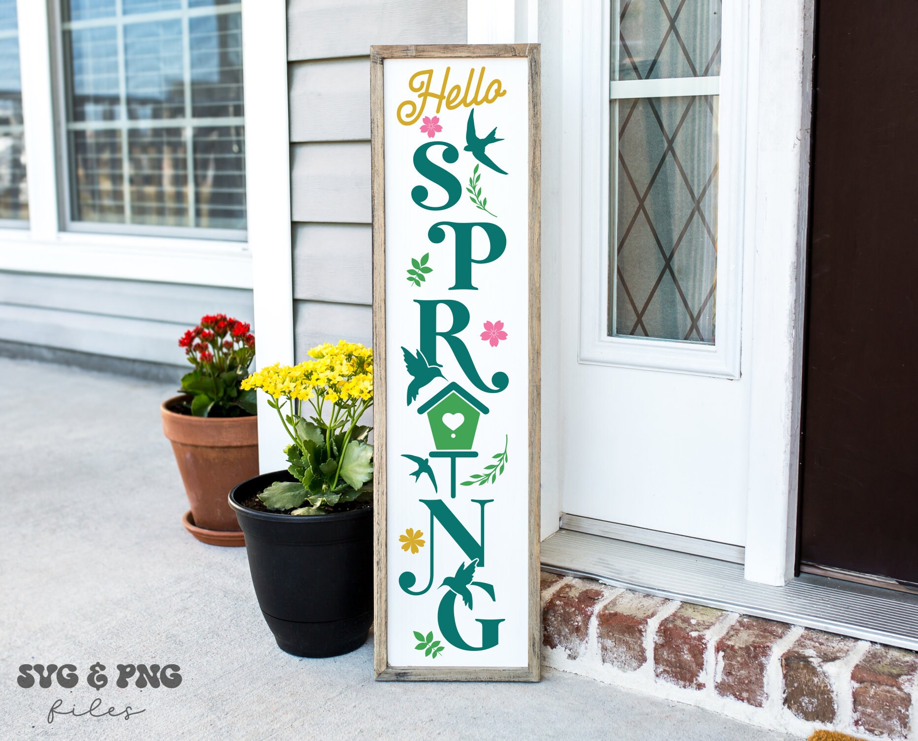Easter Porch Sign SVG Bundle Svg, Spring Front Door Signs Svg, Vertical ...
