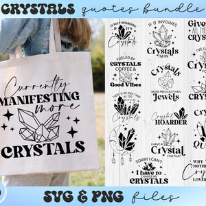 Crystal svg Bundle, Crystal Lover svg, Impulsado por cristales y café svg, Crystal quotes svg, Crystal Cut Files, Crystal hoarder svg