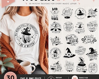 Witchy SVG Bundle,Witchy quotes svg,Witch svg shirt,Magic quote svg,Halloween svg,Support your local Witches svg,Witches Coven svg
