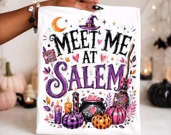 Meet Me At Salem PNG, Witchy Halloween, Vintage Salem Witches, Spooky Fall