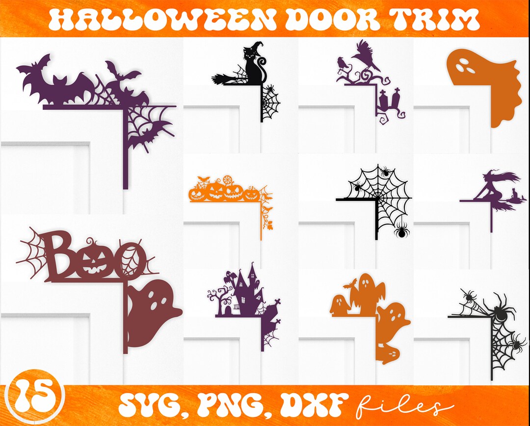 Halloween Door Trim SVG Bundle, Halloween Trim Corners Svg, Door Corner ...