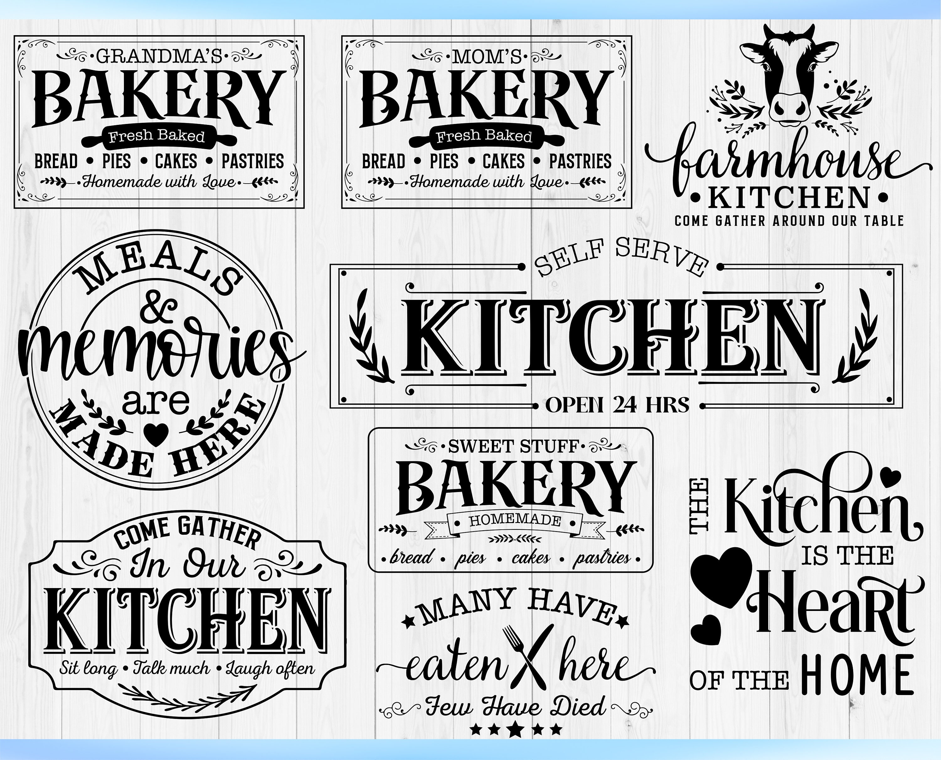 Rustic Sign Svg Farmhouse Kitchen SVG Bundle, Farmhouse Sign Svg, Kitchen Decor Svg ...