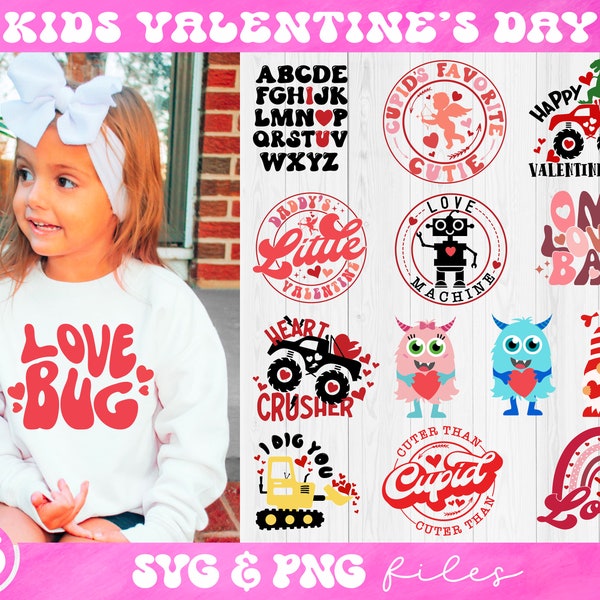 Kids Valentine svg Bundle, Kids Valentine's Day svg, Cupid's Favorite Cutie svg, Daddy’s Little Valentine svg, Cuter Than Cupid svg