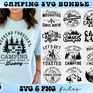Camping SVG Bundle, Happy Camper svg, Vamos a tostarnos svg, Camp More Worry Less svg, Camp Life svg, Camping Shirt svg