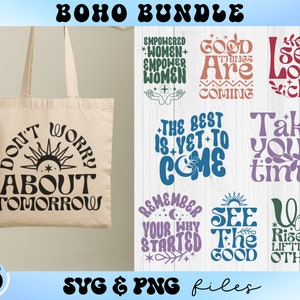 Boho SVG bundel, trendy Boho shirt SVG, inspirerende citaten SVG, motiverende SVG, het beste moet nog komen SVG