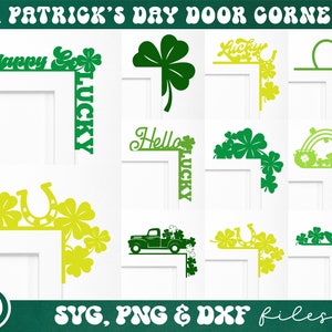 St Patricks Day Door Corner SVG Bundle, St Patrick svg, Patricks Trim Corner svg, Door Corners Sign svg, Patricks Laser cut file svg