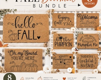 Fall Doormat svg Bundle, Thanksgiving Door mat svg, Autumn Welcome sign svg, Oh My Gourd You're here svg, Hope you brought Pie svg