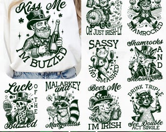 Grappig drinken St. Patrick's Day SVG-bundel, drinken humor svg, trendy St Patty's Day svg, Ierse svg drinken, groen bier svg, alcohol humor