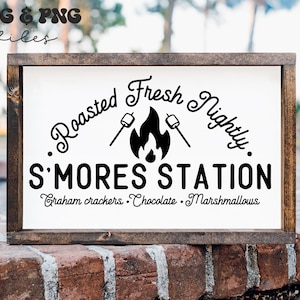 S&#39;Mores Station svg, S&#39;more Sign svg, Campsite Sign svg, Campfire svg