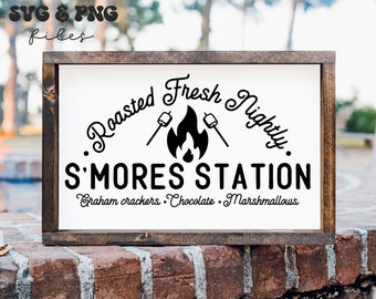 S'Mores Station svg, S'more Sign svg, Campsite Sign svg, Campfire svg