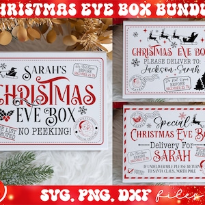 Christmas Eve Box SVG Bundle, Christmas Eve Crate svg, Christmas Gift Box for Kids svg