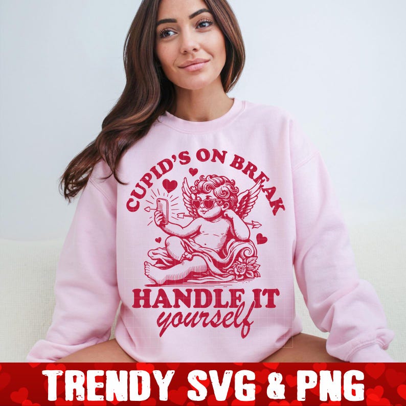 Snarky Cupid SVG-bundel, Retro Sarcastic Vday SVG, Trendy Funny Cupid SVG, Sassy Cupid Valentijnsdag SVG, Adult Humor Vday SVG afbeelding 4