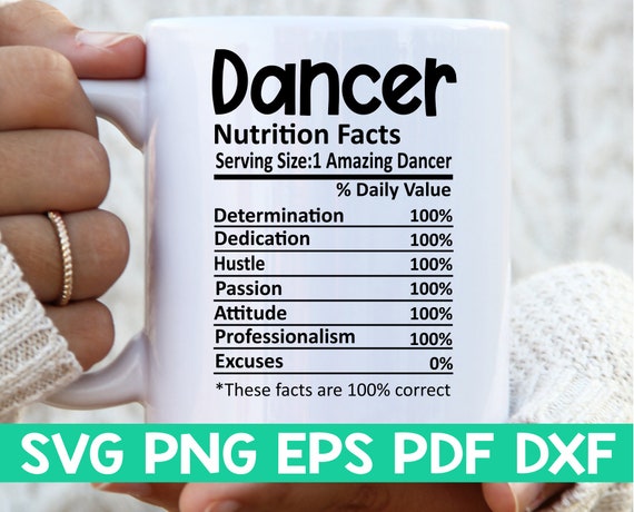 Dancer Nutrition Facts svg,Dancer Nutritional Facts svg,Dancer shirt svg,Gift for Dancer svg,Dancer cut file svg,Mug svg file