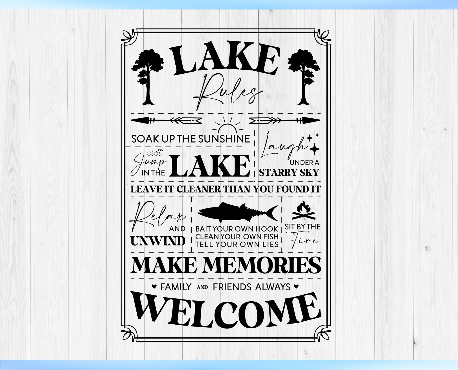 Lake Rules Svglake Sign Svgrustic Sign Svglake House Rules Etsy