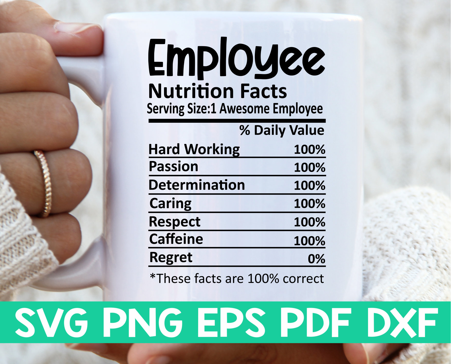 Employee Nutrition Facts Svgemployee Nutritional Facts Etsy
