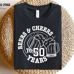 Bieren en Cheers tot 50 jaar svg, bier verjaardag svg, vijftigste verjaardag svg, 50e verjaardag svg, bier verjaardag png