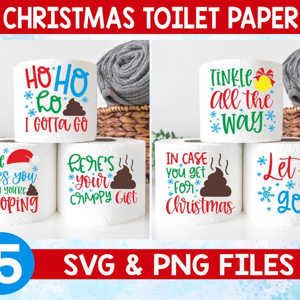 Christmas Toilet Paper Bundle svg,Christmas gag gift svg,Toilet paper roll svg,Funny toilet paper sign svg