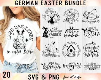 Pacote SVG de Páscoa alemão, arquivo de plotter de Páscoa alemão svg, SVG de primavera alemão, arquivo de corte de Páscoa alemão