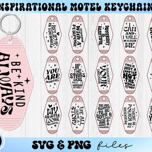 Inspirerende Motel sleutelhanger SVG bundel, inspirerende Hotel sleutelhanger SVG, inspirerende sleutelhanger SVG, inspirerende gezegde SVG