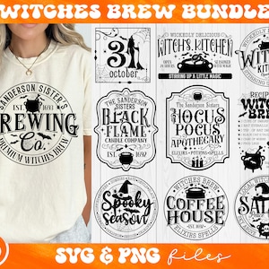 Paquete SVG de cerveza de brujas, vela de llama negra svg, bruja de Halloween svg, sombrero de bruja svg, divertido Halloween svg