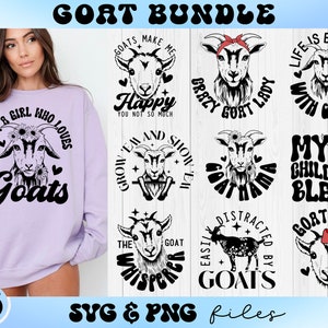 Chèvre SVG Bundle, drôle de chèvre citations svg, svg Crazy Goat Lady, facilement distrait par les chèvres svg, svg de maman de chèvre